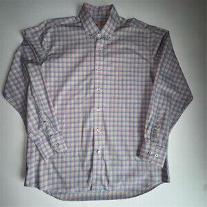 Alan Flusser Dress Shirt Men's L Multicolor Plaid Button-Down Long Sleeve‎ Pride